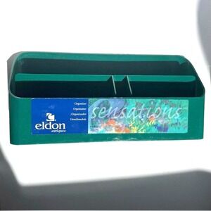 VTG 80s Eldon Desk Organizer Forest Green Acrylic Wall Option New! Office Work